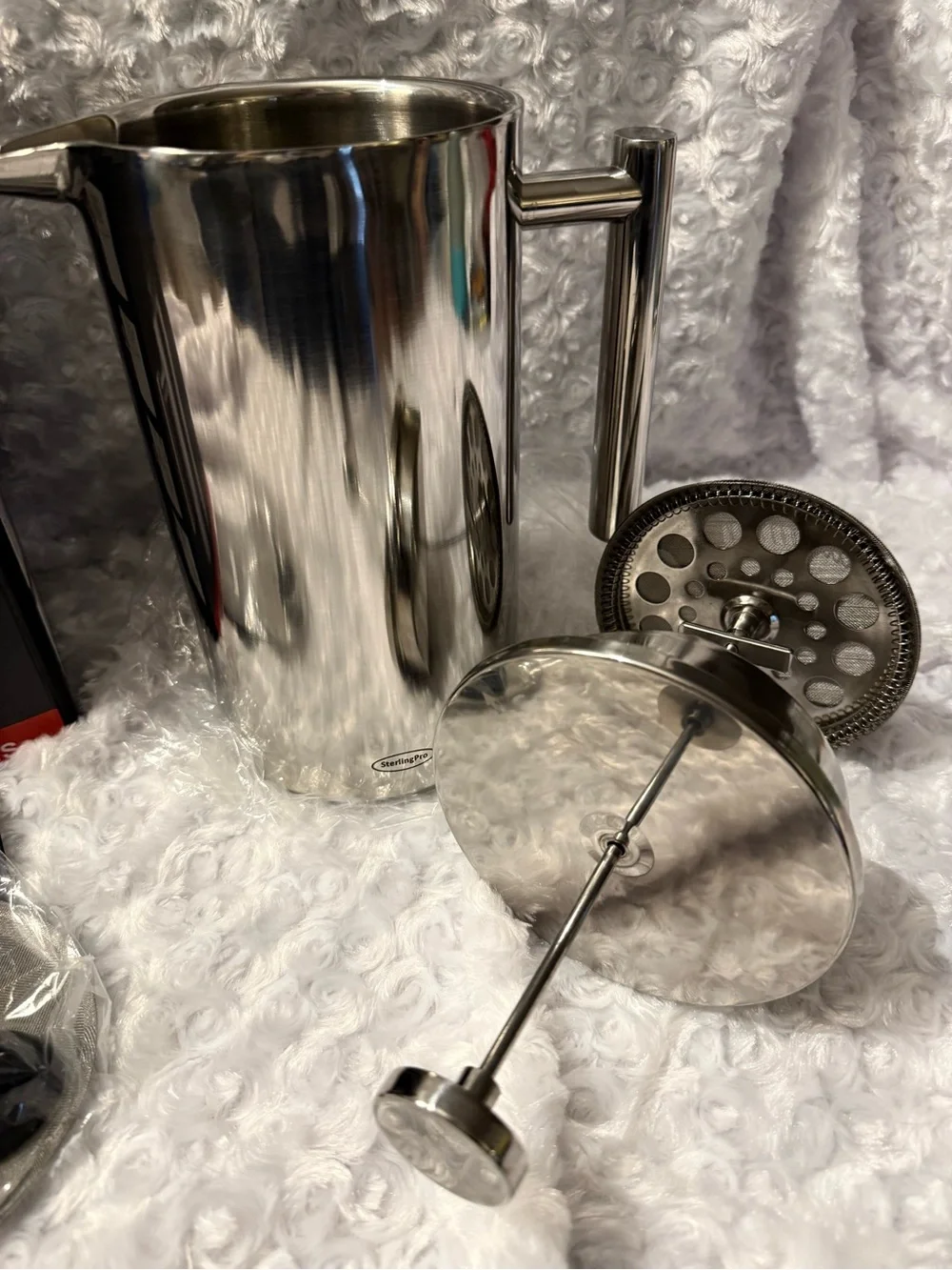 Stainless Steel Coffee Press - Mirror Double-Wall French Press